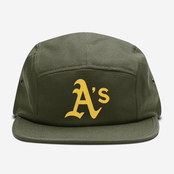 Other - NEW Oakland Athletics A’s Logo 5 Panel Camper Strapback Hat DARK OLIVE GREEN